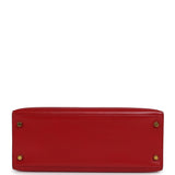 Vintage Hermes Kelly 28 Sellier Rouge Vif Tadelakt Gold Hardware - Thumbnail View 6