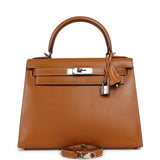 Pre-owned Hermes Kelly Sellier 28 Naturel Sable Butler Palladium Hardware - Thumbnail View 1
