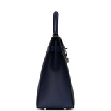 Pre-owned Hermes Kelly Sellier 32 Bleu Saphir Epsom Palladium Hardware - Thumbnail View 3
