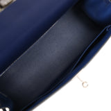 Pre-owned Hermes Kelly Sellier 32 Bleu Saphir Epsom Palladium Hardware - Thumbnail View 9
