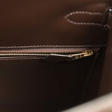Vintage Hermes Kelly Sellier 35 Chocolat Box Calfskin Gold Hardware - Thumbnail View 9