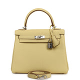 Hermes Kelly Retourne 25 Jaune Poussin Togo Palladium Hardware - Thumbnail View 1