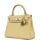 Hermes Kelly Retourne 25 Jaune Poussin Togo Palladium Hardware - Thumbnail View 5