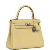 Hermes Kelly Retourne 25 Jaune Poussin Togo Palladium Hardware - Thumbnail View 2