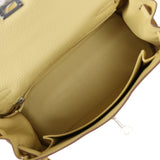 Hermes Kelly Retourne 25 Jaune Poussin Togo Palladium Hardware - Thumbnail View 9