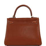 Hermes Kelly Retourne 28 Fauve Barenia Faubourg Gold Hardware - Thumbnail View 4