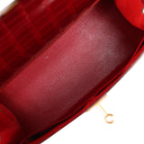 Vintage Hermes Kelly Sellier 28 Bordeaux Shiny Porous Crocodile Gold Hardware - Thumbnail View 9