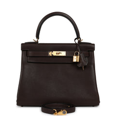 Hermes Kelly Retourne 28 Ebene Barenia Faubourg Gold Hardware