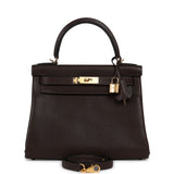 Hermes Kelly Retourne 28 Ebene Barenia Faubourg Gold Hardware - Thumbnail View 1
