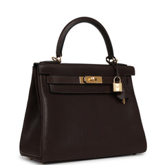 Hermes Kelly Retourne 28 Ebene Barenia Faubourg Gold Hardware