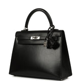 Pre-owned Hermes Kelly Sellier 25 Black Box Palladium Hardware - Thumbnail View 5