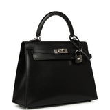 Pre-owned Hermes Kelly Sellier 25 Black Box Palladium Hardware - Thumbnail View 2