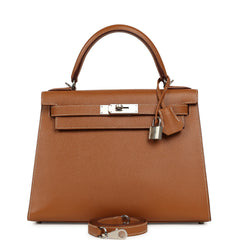 Hermes Kelly Sellier 28 Gold Verso Epsom Palladium Hardware