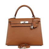 Hermes Kelly Sellier 28 Gold Verso Epsom Palladium Hardware - Thumbnail View 1