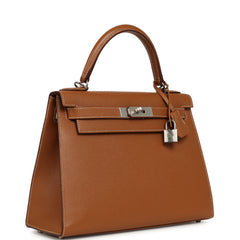 Hermes Kelly Sellier 28 Gold Verso Epsom Palladium Hardware
