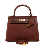 Pre-owned Hermes Kelly Sellier 25 Fauve Barenia Gold Hardware - Thumbnail View 1