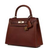Pre-owned Hermes Kelly Sellier 25 Fauve Barenia Gold Hardware - Thumbnail View 5