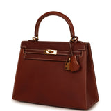 Pre-owned Hermes Kelly Sellier 25 Fauve Barenia Gold Hardware - Thumbnail View 5