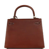 Pre-owned Hermes Kelly Sellier 25 Fauve Barenia Gold Hardware - Thumbnail View 4