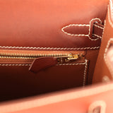 Pre-owned Hermes Kelly Sellier 25 Fauve Barenia Gold Hardware - Thumbnail View 9