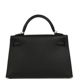 Hermes Kelly Sellier 20 Black Epsom Palladium Hardware - Thumbnail View 4