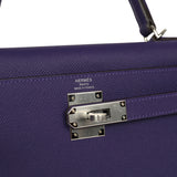 Hermes Kelly Sellier 28 Purple Epsom Palladium Hardware - Thumbnail View 7