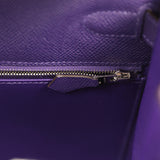 Hermes Kelly Sellier 28 Purple Epsom Palladium Hardware - Thumbnail View 9