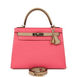Hermes Special Order (HSS) Kelly Sellier 28 Rose Azalee, Trench Epsom Permabrass Hardware - Thumbnail View 1