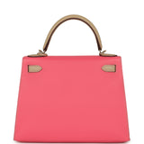 Hermes Special Order (HSS) Kelly Sellier 28 Rose Azalee, Trench Epsom Permabrass Hardware - Thumbnail View 4