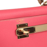 Hermes Special Order (HSS) Kelly Sellier 28 Rose Azalee, Trench Epsom Permabrass Hardware - Thumbnail View 6