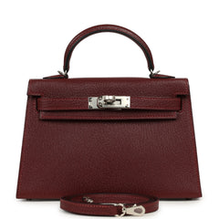 Hermes Special Order (HSS) Kelly Sellier 20 Rouge H Chevre Mysore Palladium Hardware