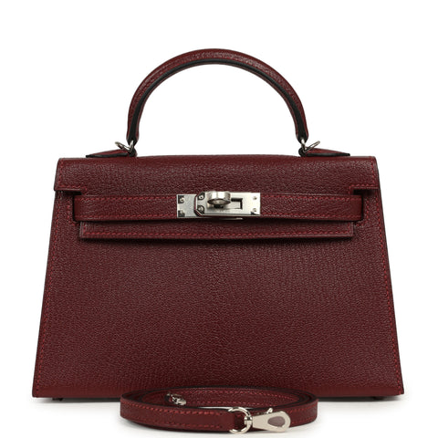 Hermes Special Order (HSS) Kelly Sellier 20 Rouge H Chevre Mysore Palladium Hardware