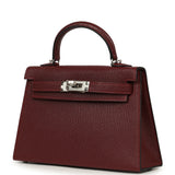 Hermes Special Order (HSS) Kelly Sellier 20 Rouge H Chevre Mysore Palladium Hardware - Thumbnail View 5
