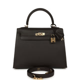 Hermes Kelly Sellier 25 Bai Brun Epsom Permabrass Hardware - Thumbnail View 1