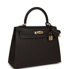 Hermes Kelly Sellier 25 Bai Brun Epsom Permabrass Hardware
