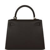 Hermes Kelly Sellier 25 Bai Brun Epsom Permabrass Hardware - Thumbnail View 4
