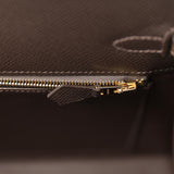 Hermes Kelly Sellier 25 Bai Brun Epsom Permabrass Hardware - Thumbnail View 9