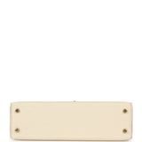 Hermes Special Order (HSS) Kelly Sellier 20 Craie, Rose Sakura Chevre Mysore Permabrass Hardware - Thumbnail View 6
