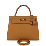 Pre-owned Hermes Kelly Sellier 28 Sesame Epsom Gold Hardware - Thumbnail View 1