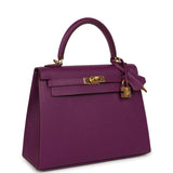Pre-owned Hermes Kelly Sellier 25 Anemone Epsom Gold Hardware - Thumbnail View 2
