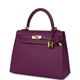 Pre-owned Hermes Kelly Sellier 25 Anemone Epsom Gold Hardware - Thumbnail View 5