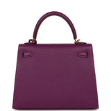 Pre-owned Hermes Kelly Sellier 25 Anemone Epsom Gold Hardware - Thumbnail View 4