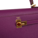 Pre-owned Hermes Kelly Sellier 25 Anemone Epsom Gold Hardware - Thumbnail View 7