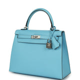 Hermes Kelly Sellier 25 Celeste Epsom Palladium Hardware - Thumbnail View 5