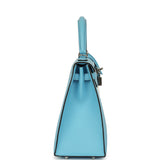 Hermes Kelly Sellier 25 Celeste Epsom Palladium Hardware - Thumbnail View 3