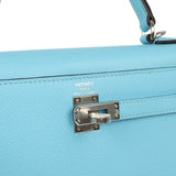 Hermes Kelly Sellier 25 Celeste Epsom Palladium Hardware - Thumbnail View 7