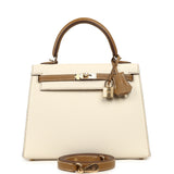 Hermes Special Order (HSS) Kelly Sellier 25 Nata, Caramel Chevre Mysore Permabrass Hardware - Thumbnail View 1