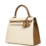 Hermes Special Order (HSS) Kelly Sellier 25 Nata, Caramel Chevre Mysore Permabrass Hardware - Thumbnail View 5