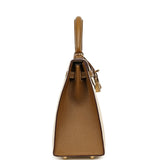 Hermes Special Order (HSS) Kelly Sellier 25 Nata, Caramel Chevre Mysore Permabrass Hardware - Thumbnail View 3