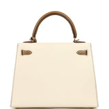 Hermes Special Order (HSS) Kelly Sellier 25 Nata, Caramel Chevre Mysore Permabrass Hardware - Thumbnail View 4